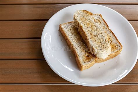 breakfast plate toast  jam butter stock image image  homemade