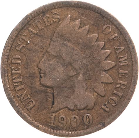 Монета США 1 цент 1900 "Indian Head Cent" стоимостью 650 руб.