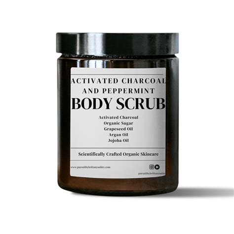 Activated Charcoal & Peppermint Body Scrub – Detox, Exfoliate & Invigo
