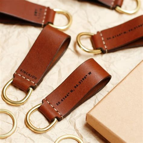 Leather Keyring Personalized Key Ring Personalised Leather | Etsy