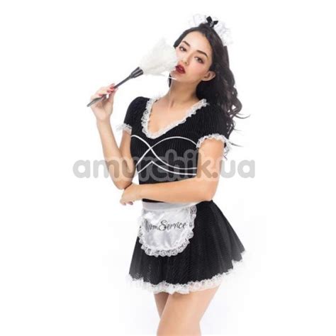 Костюм горничной JSY Nun Costume 6926 черный: платье + головной убор ...