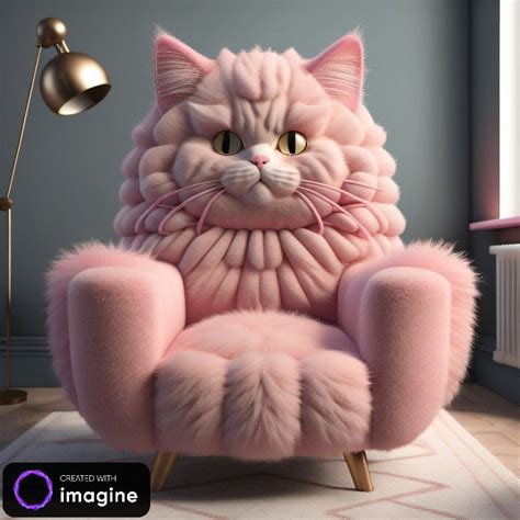 Whimsical Pink Cat Chair