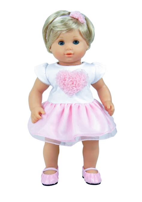 15" Bitty Baby Doll Pink Heart Dress & Headband - The Doll Boutique