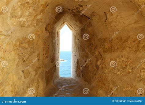 Narrow Window Inside Citadel of Qaitbay, Egypt. Stock Image - Image of ...