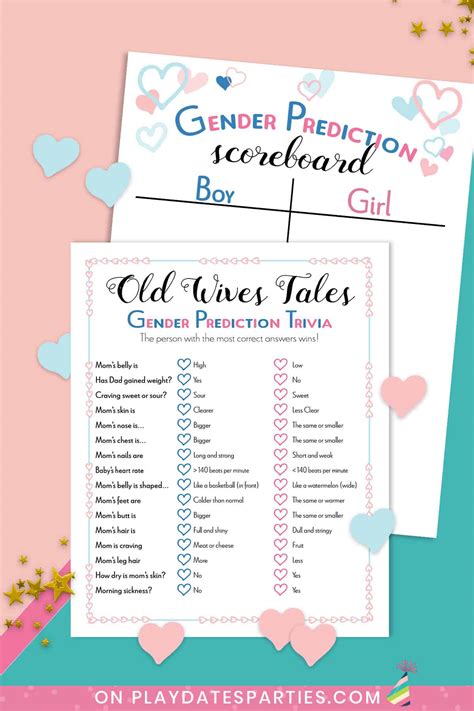 Old Wives Tale Trivia (Baby Shower/Gender Reveal Party Game