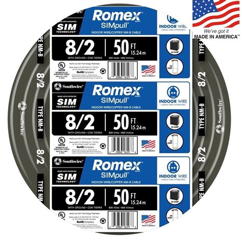 Shop Southwire Romex SIMpull 50-ft 8-2 Non-Metallic Wire (By-the-Roll ...