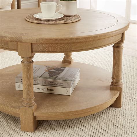 Classic Whitewash Oak Round Coffee Table | The Furniture Market