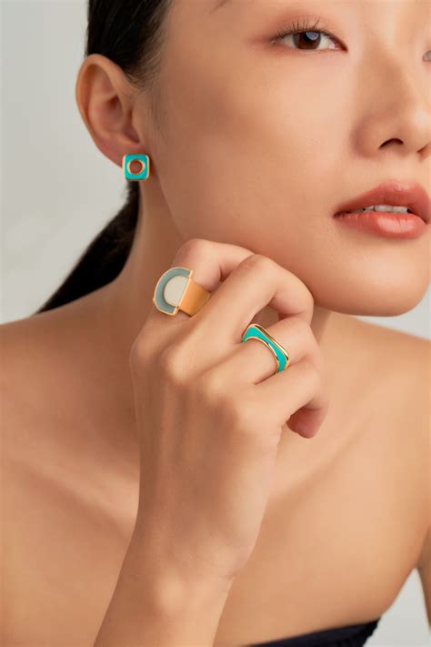 Hanoia - —HARMONY Square Earring —HARMONY Square Ring —ETHER Ring