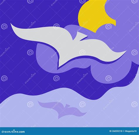 Gabbiano di volo illustrazione vettoriale. Illustrazione di contesto ...