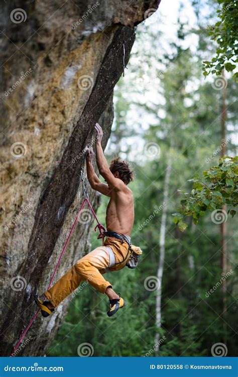 rock climber falling   ascending  overhanging extreme sport
