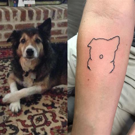 Minimalist Dog Portrait Tattoo - Wiki Tattoo