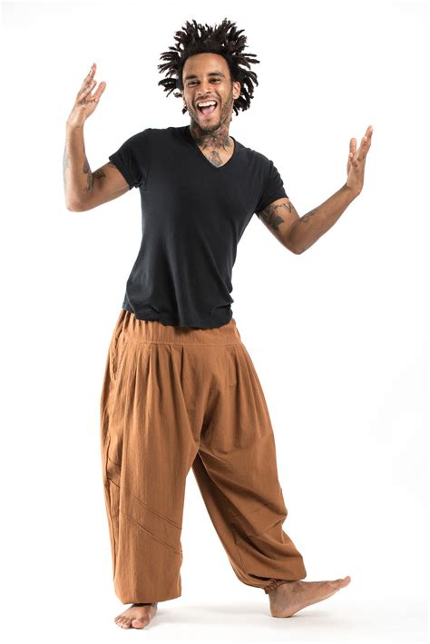 Genie Men's Cotton Harem Pants in Brown