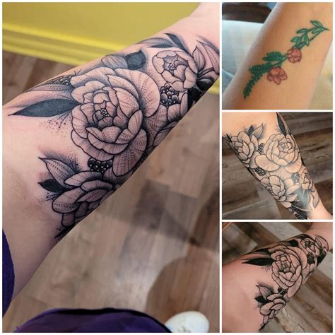 Small wrist tattoo to half sleeve cover up artist is Kaylee at stay