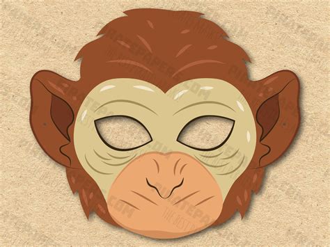 monkey mask template kangaroo mask diy paper mask template lapa