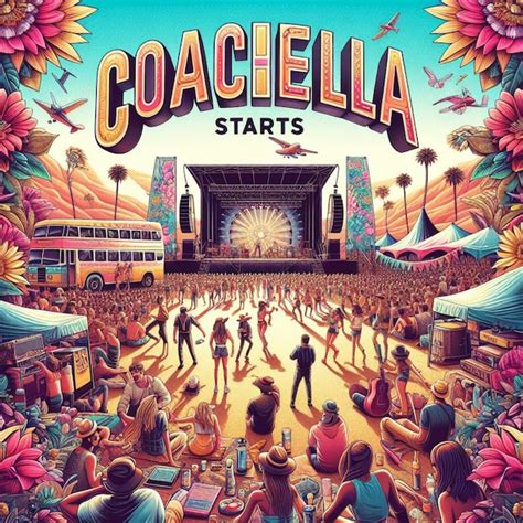 Premium Photo | Illustration of Coachella starts celebration with ...
