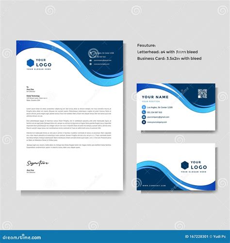 Professional Creative Letterhead and Business Card Vector Stock Vector ...