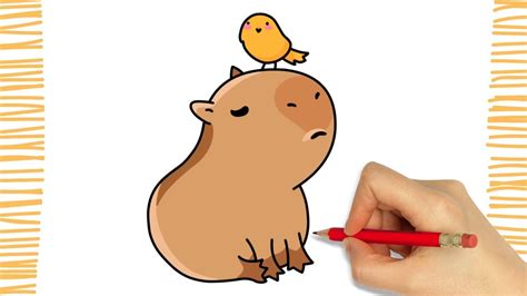 Como Desenhar uma CAPIVARA COM UM PASSARINHO KAWAII I Fácil - YouTube