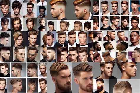 male hairstyles, various color, random model | Stable Diffusion