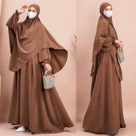 yumna gamis set khimar syari jumbo  kirania   model pakaian