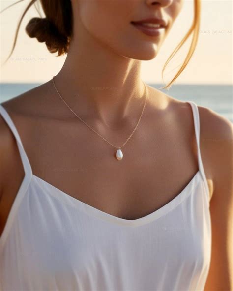 Freshwater Pearl Teardrop Necklace Rose Gold, Gold or Sterling Silver