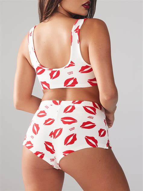 Rib Sleep Short in Multi & Red & White | SAVAGE X FENTY
