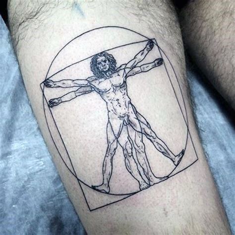 50 Vitruvian Man Tattoo Designs For Men - Da Vinci Ink Ideas