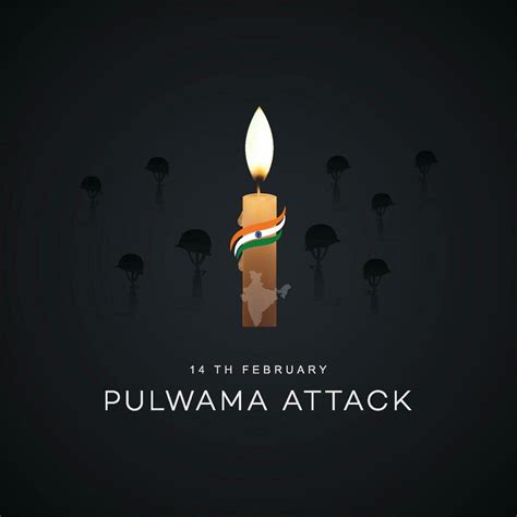 Black day, 14 February, pulwama attack, Poster, army. vector