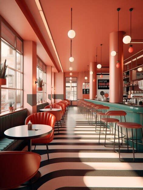premium photo  colorful interior   bar   bar   red