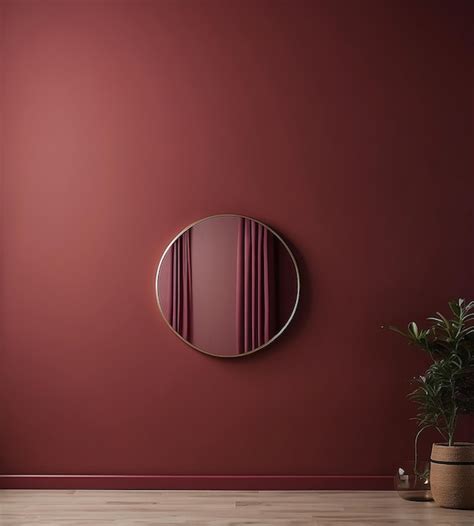 Premium Photo | The house with maroon walls is modern and minimalist