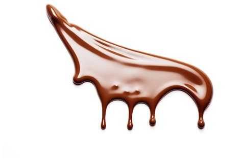 Premium AI Image | A chocolate drip isolated on white background