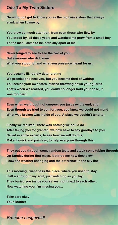 Happy Birthday Twin Sister Poems