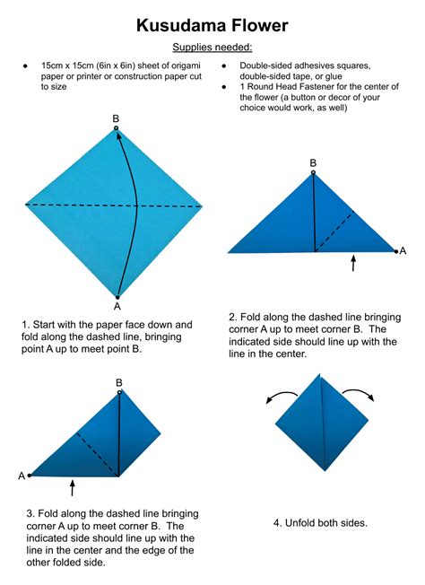 Origami Kusudama Flower Download Printable PDF | Templateroller