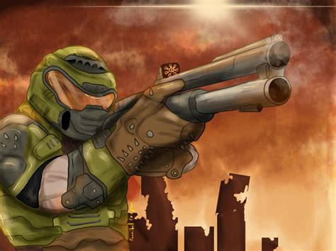 Little drawing of doom slayer by CannibalCxrpse6090 on DeviantArt