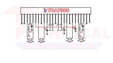 TDA7388 ic audio amplifier.
