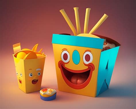 Premium AI Image | 3d happy meal box