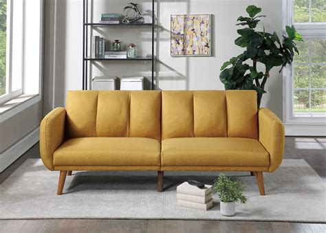 Ucloveria 81" Modern Sofa Polyfiber Sofa Convertible Bed Wooden Legs ...