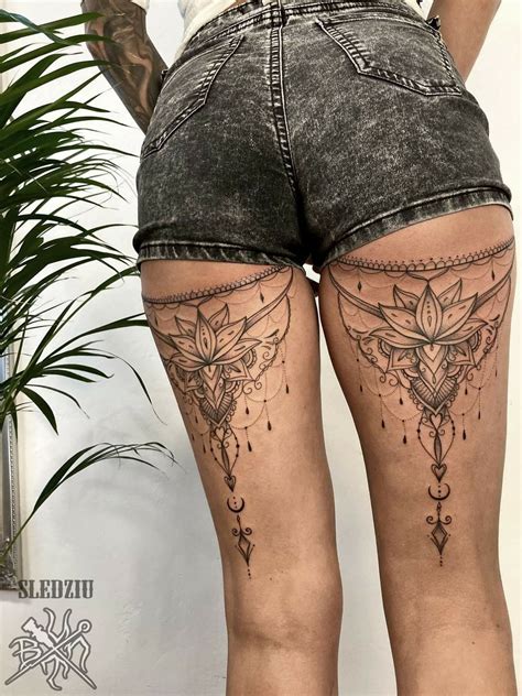 Back Of Leg Tattoos Women, Upper Leg Tattoos, Girl Thigh Tattoos, Knee ...