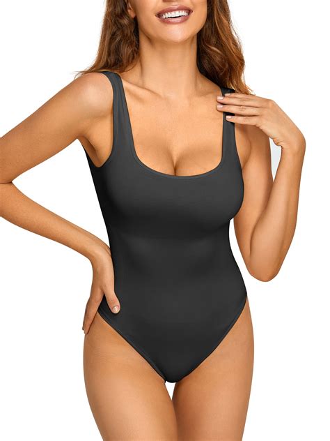 SHCKE Bodysuits for Women One Piece Tummy Control Shapewear Bodysuit