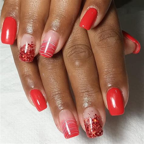 Unha Vermelha Com Glitter - Unhas vermelhas com glitter: 60 fotos + vídeos para arrasar