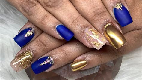 Royal Blue And Gold Nail Designs - Design Talk