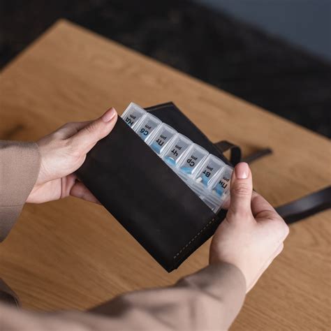 custom pill case leather pill case  day pill box leather pill