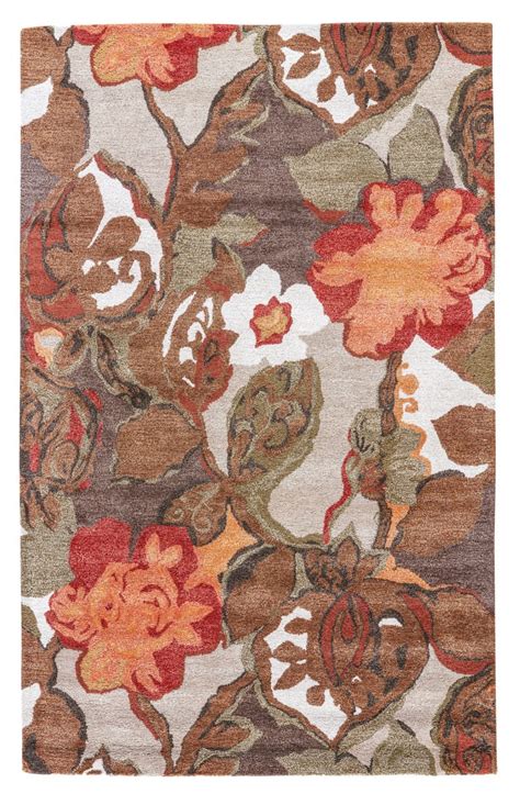 Jaipur Living Blue Petal Pusher BL12 Mahogany - Apricot Orange | Rug Studio