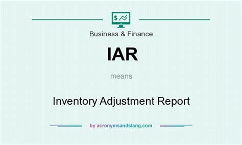 iar inventory adjustment report  business finance