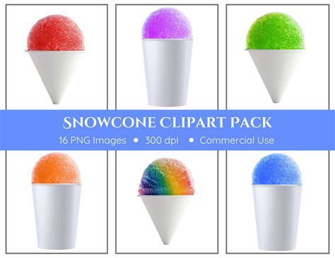 Snow Cone Clipart | 16 Pngs | Snoball Clipart | Shaved Ice Clipart