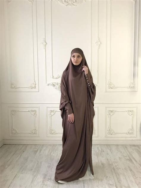 brown silk khimar elegant muslim jilbab ready  wear hijab etsy