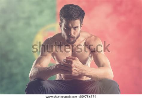 Muscular Man Portugal Flag Behind Stock Photo 659756374 | Shutterstock
