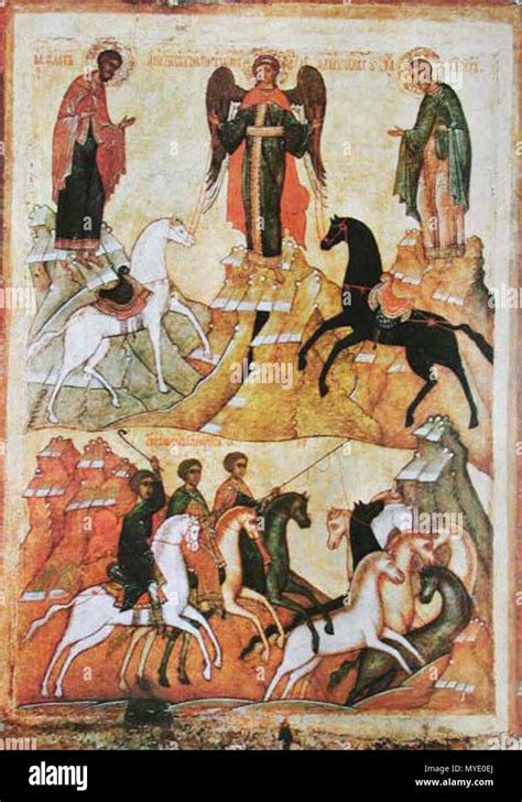 . Русский: Икона Чудо о Флоре и Лавре. XVI век. Третьяковская галерея ...