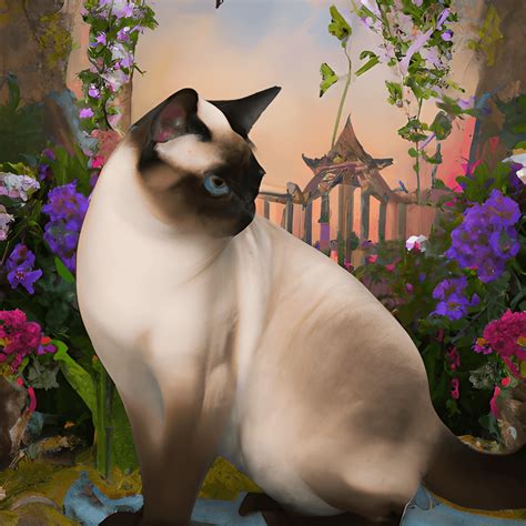 Beautiful Siamese Cat in an Elegant Fantasy Setting · Creative Fabrica
