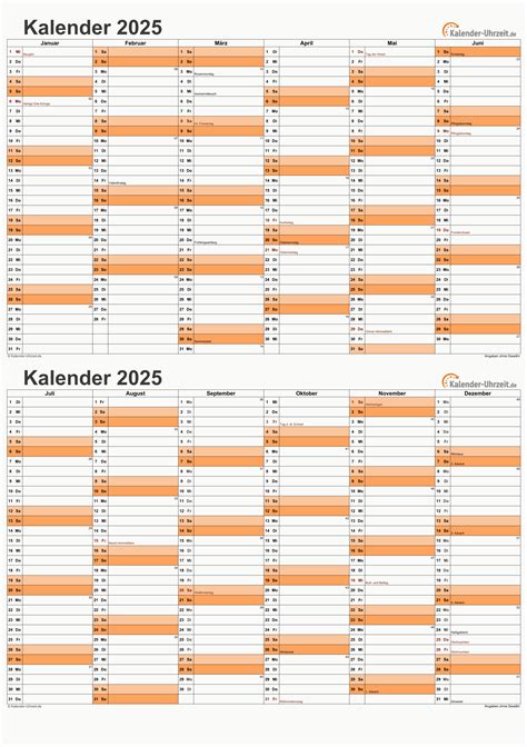 KALENDER 2025 ZUM AUSDRUCKEN - KOSTENLOS