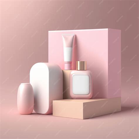 Premium Photo | Cosmetics and make up products without brand 3d illustrated